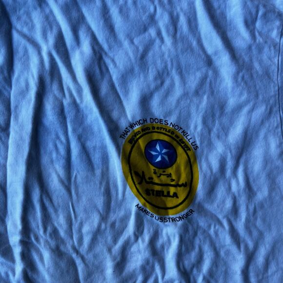 VINTAGE STELLA BEER PROMO EGYPTIAN SAGER SHIRT MENS XL WHITE 90S - Picture 3 of 5